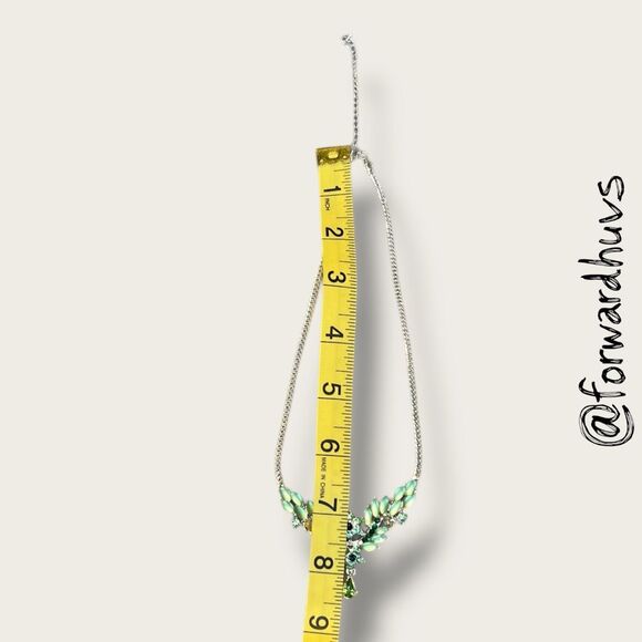 Vintage Mid-Century Rhinestone Necklace – Floral Cluster with Teardrop Pendant - Picture 9 of 10